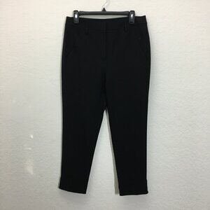 Wool Dress Pants Womens High-Rise Size Medium Black Adjustable Zipper Hem